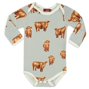 Milkbarn | Highland Cow Bamboo Long Sleeve Onesie
